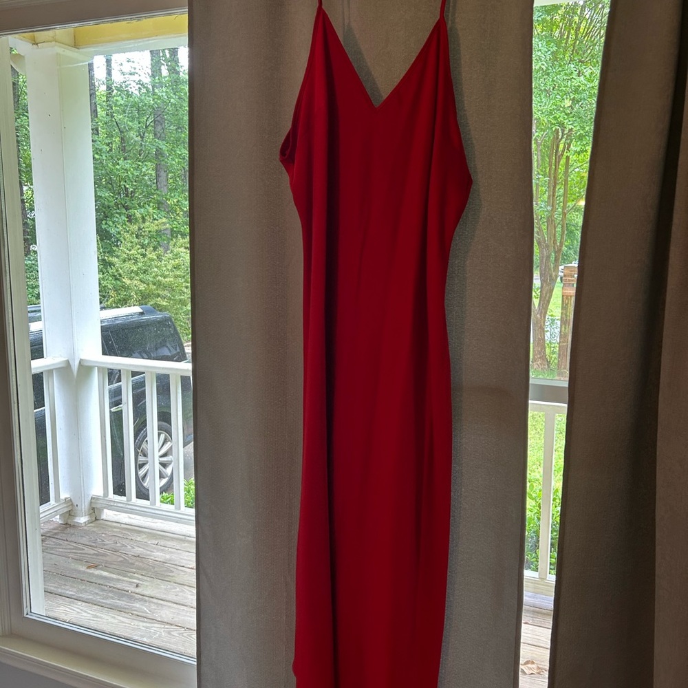 Elegant Red Slip Dress